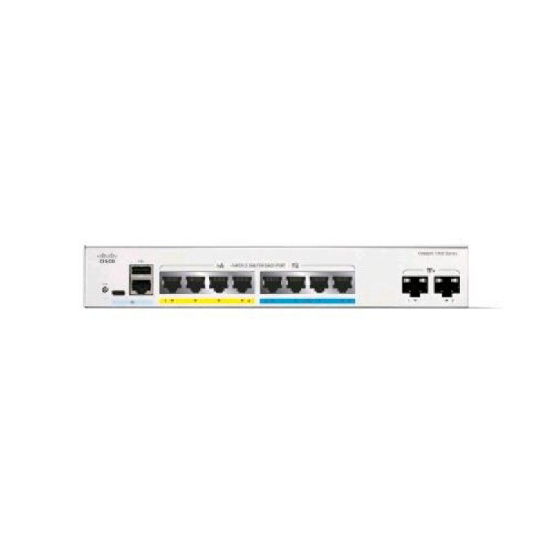 Switch gestito L3 4 x Gigabit Ethernet + 4 x 100/1000/2.5G + 2 x 10 Gigabit SFP+ PoE+ (120 W) rack - Cisco Catalyst 1300-8MGP-2X