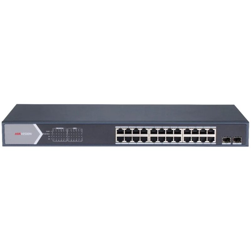 Switch 24 porte Gigabit PoE + 2 porte Gigabit SFP uplink - Hikvision DS-3E0526P-E/M