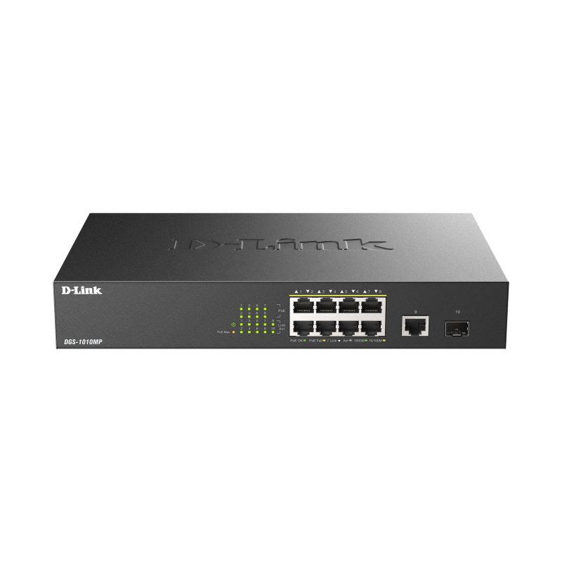 Switch di rete non gestito L2 Gigabit Ethernet (10/100/1000) con supporto PoE 1U nero - D-Link DGS-1010MP/E