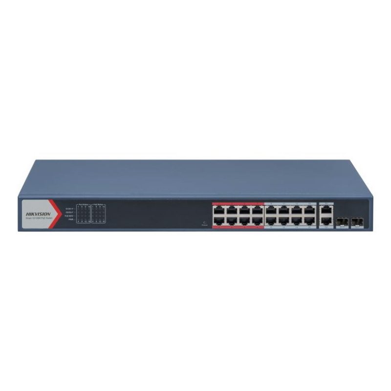 Switch smart managed PoE 10/100 con uplink Gigabit combo - Hikvision