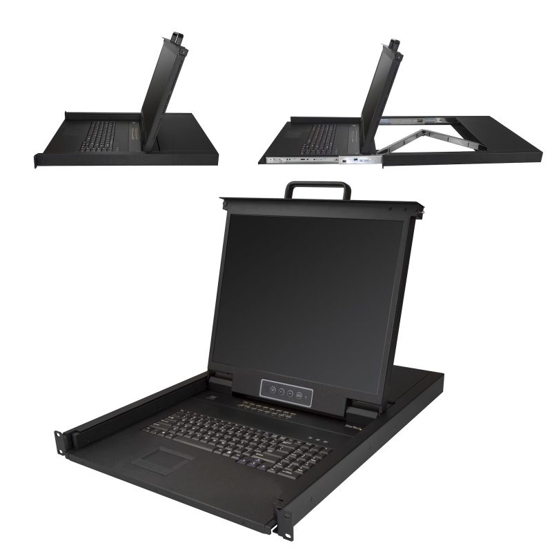 Console KVM per armadio rack: monitor LCD 19 pollici, KVM switch VGA a 16 porte integrato, cassetto KVM 1U - StarTech.com