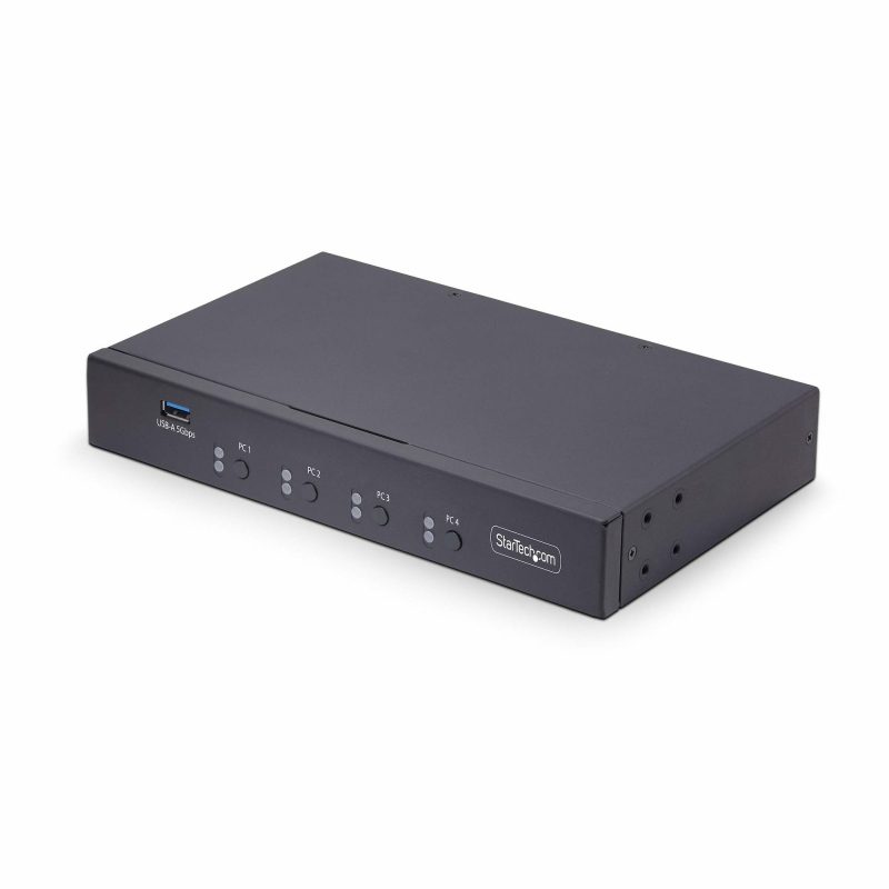 Switch KM a 4 porte con commutazione del mouse, switcher USB per tastiera/mouse, audio 3,5 mm/USB - StarTech.com