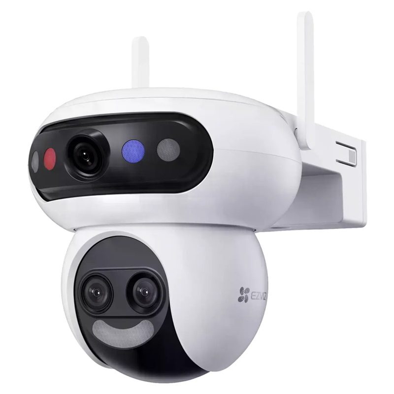 Telecamera tripla motorizzata da esterno 3K, 360, visione notturna a colori, rilevamento umano - EZVIZ H90F Triple