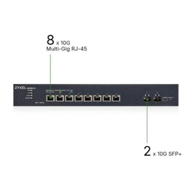 Switch NebulaFlex layer 3 lite 2 porte 10GbE SFP+ + 8 porte multigigabit (1G/2.5G/5G/10G) - Zyxel XS1935-10-ZZ0101F
