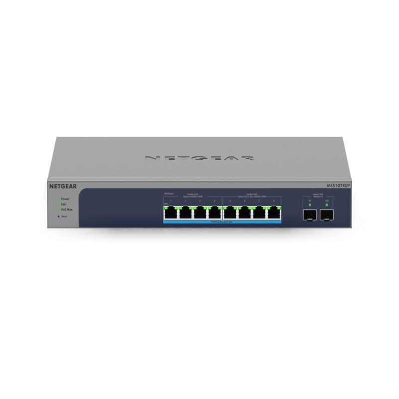 Switch di rete gestito L2/L3/L4 10G Ethernet (100/1000/10000) con PoE grigio, blu - Netgear MS510TXUP