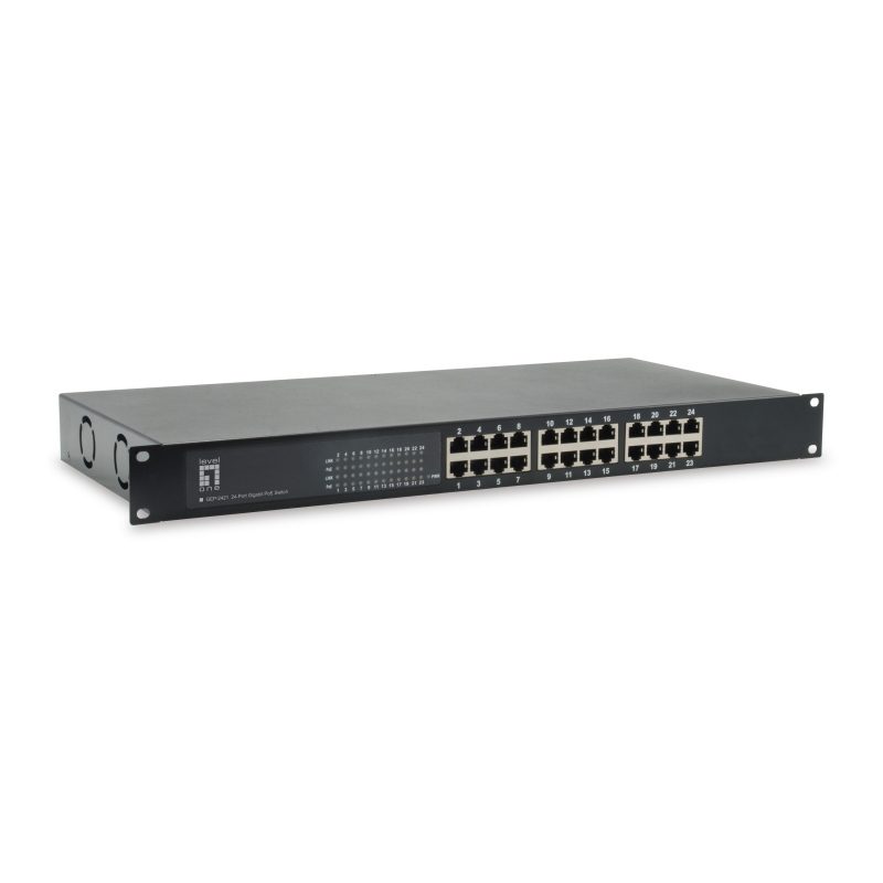 Switch di rete non gestito Gigabit Ethernet 10/100/1000 con supporto PoE, nero - LevelOne GEP-2421W630