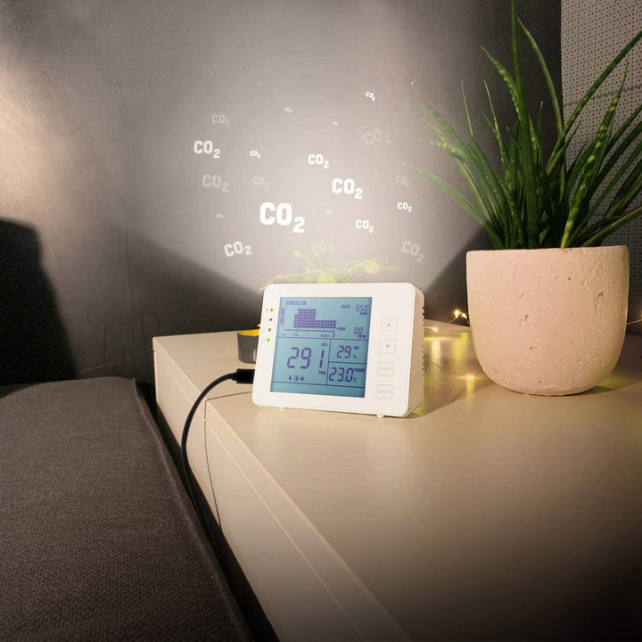 Misuratore di CO2 5000ppm con Allarme Indicatore Temperatura e Umidità - Logilink I-AIR-CO2