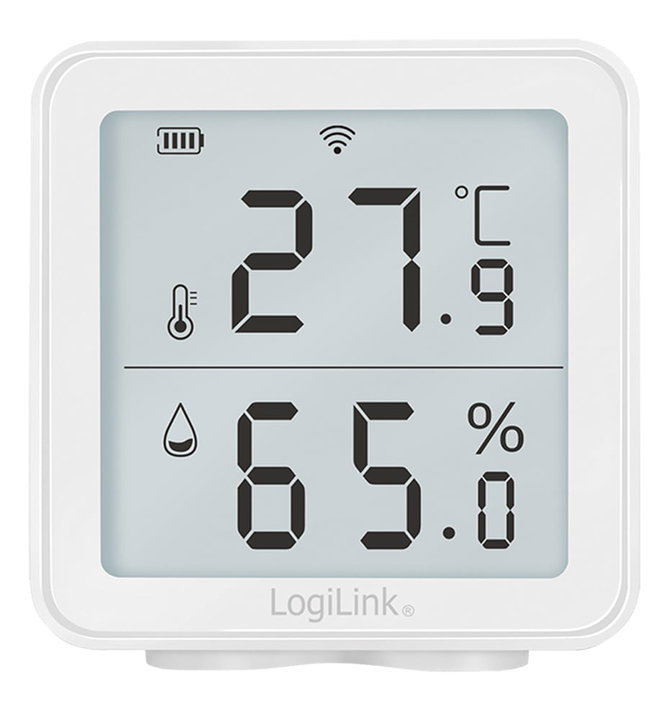 Wireless Thermo-Hygrometer Remote Monitoring Wi-Fi Smart Life App - Logilink I-AIR-TER