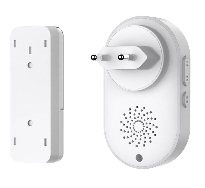 Wireless Doorbell Kit up to 180m with IP56 Battery Free Button - Techly I-BELL-RING05