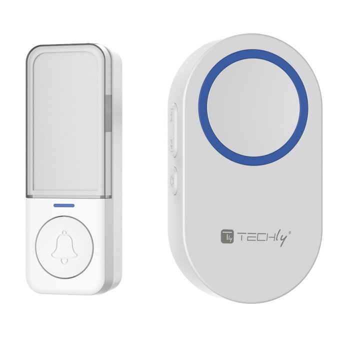 Additional Transmitter IP56 Battery Free for Wireless Doorbell up to 180m - Techly I-BELL-RING05T