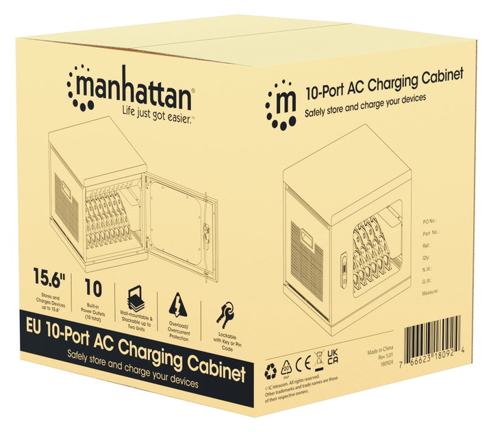 Armadietto Stazione di Ricarica 10 Porte AC Versione EU - Manhattan I-CABINET-10AC