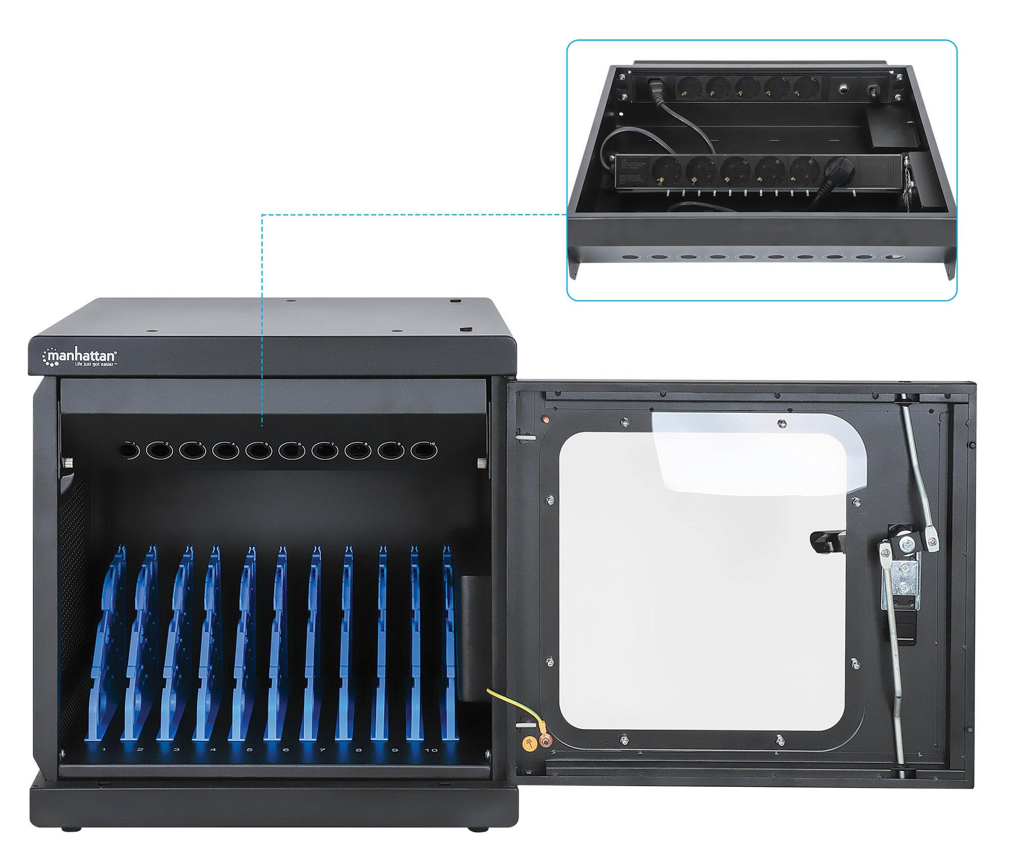 10-Port AC Charging Station Cabinet EU Version - Manhattan I-CABINET-10AC