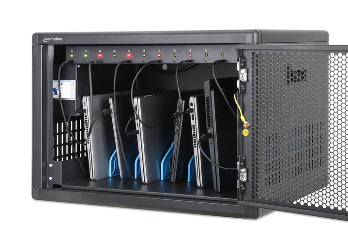 Armadietto Stazione di Ricarica da Scrivania/Parete 12 porte USB-C - 780 W - Manhattan I-CABINET-12C65