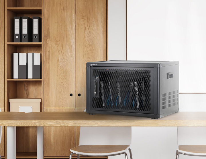 Armadietto Stazione di Ricarica da Scrivania/Parete 12 porte USB-C - 780 W - Manhattan I-CABINET-12C65