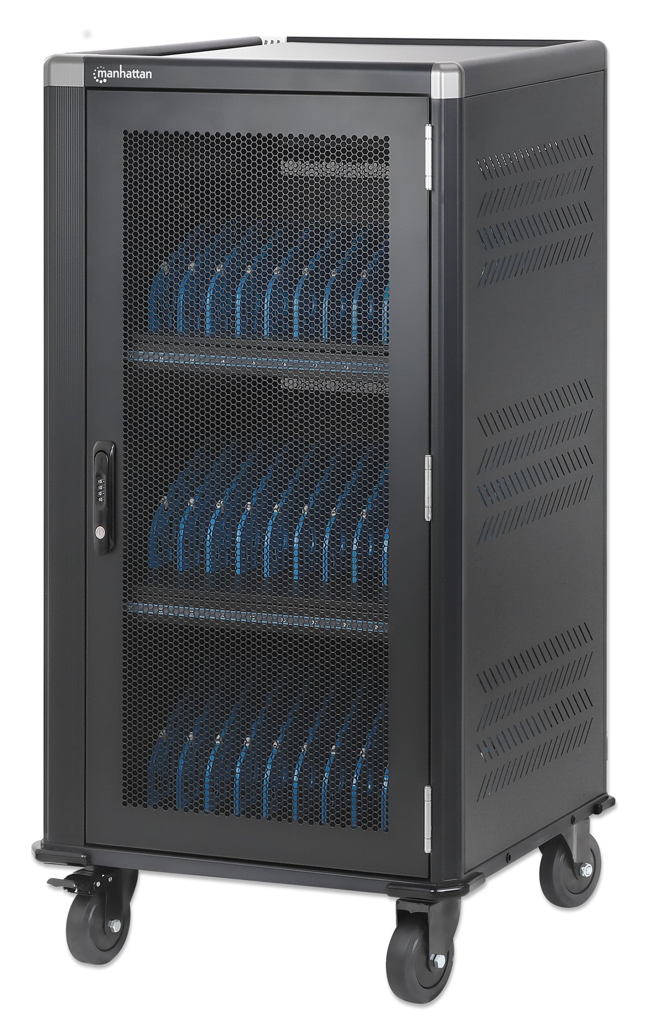 USB-C Charging Cart 30 Ports 1920W - Manhattan I-CABINET-30C65