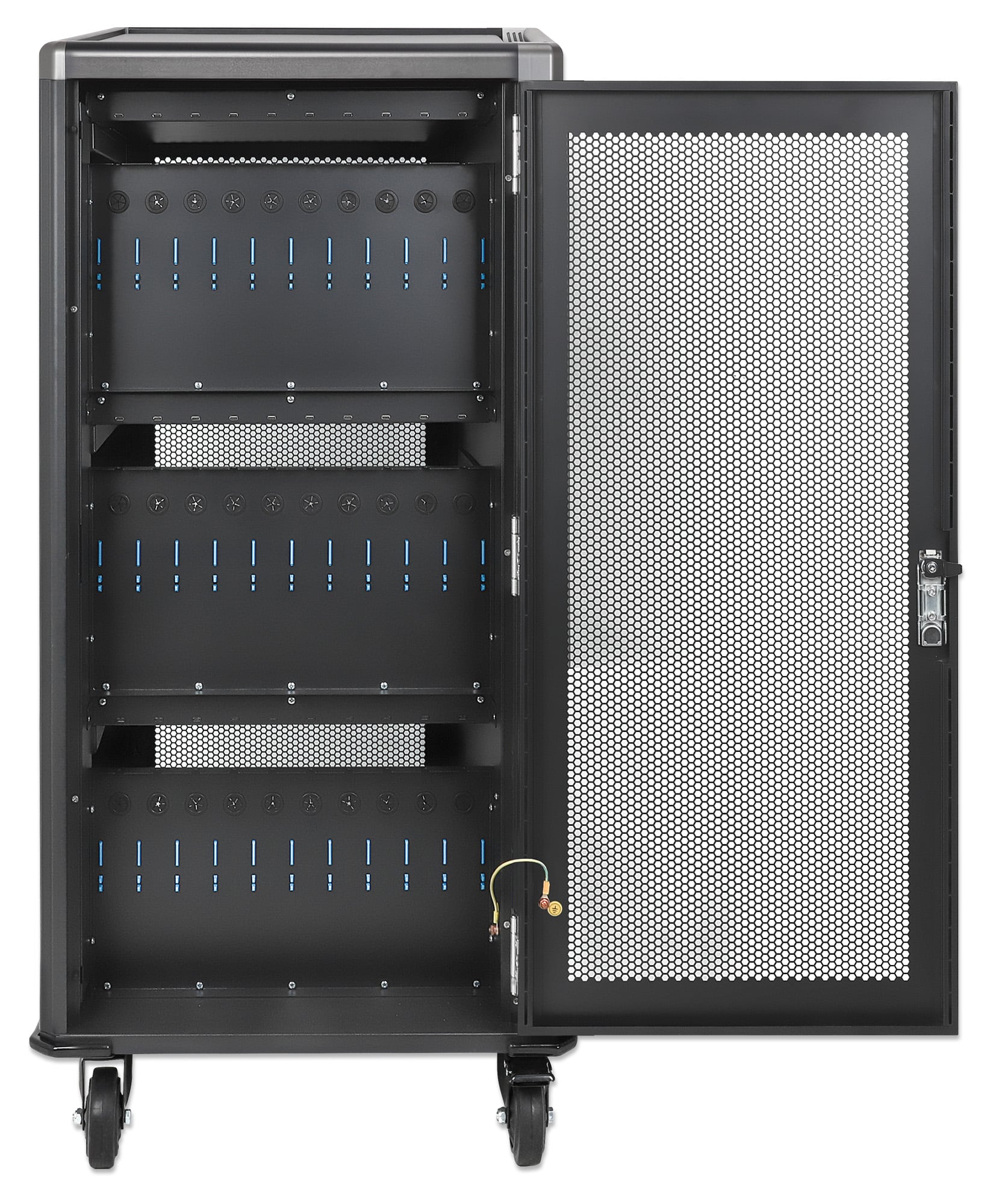 USB-C Charging Cart 30 Ports 1920W - Manhattan I-CABINET-30C65