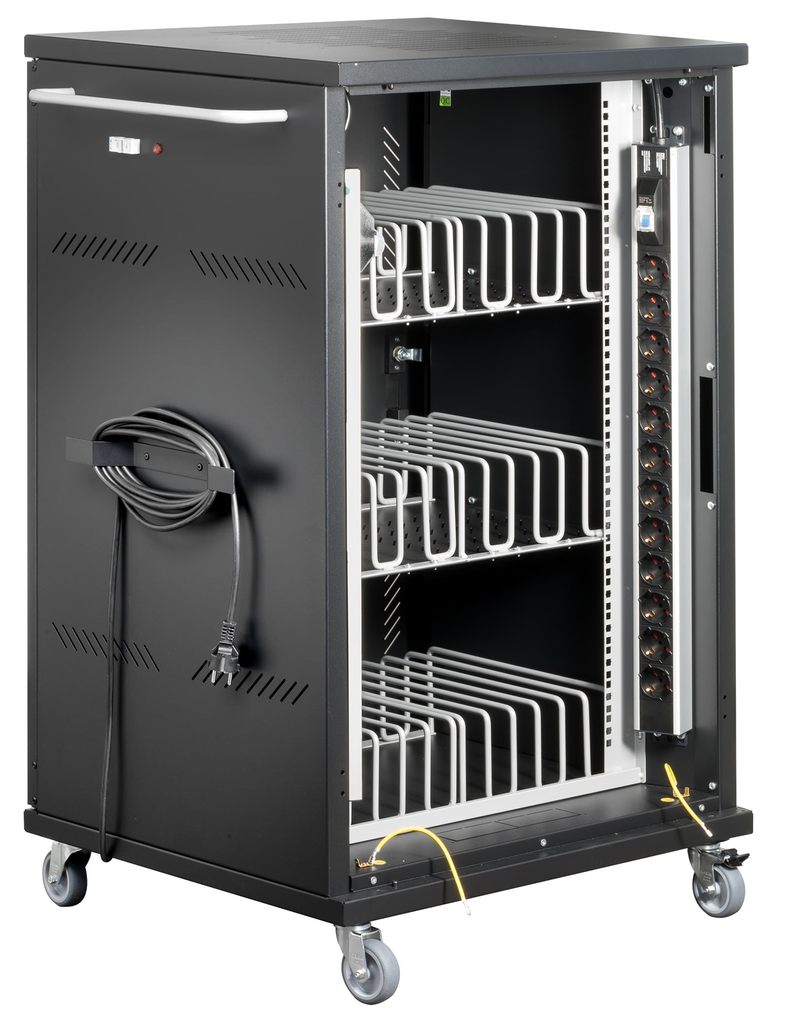 Carrello Stazione di Ricarica 36 Notebook Tablet o Smartphone Nero - Techly Professional I-CABINET-36D12ATY