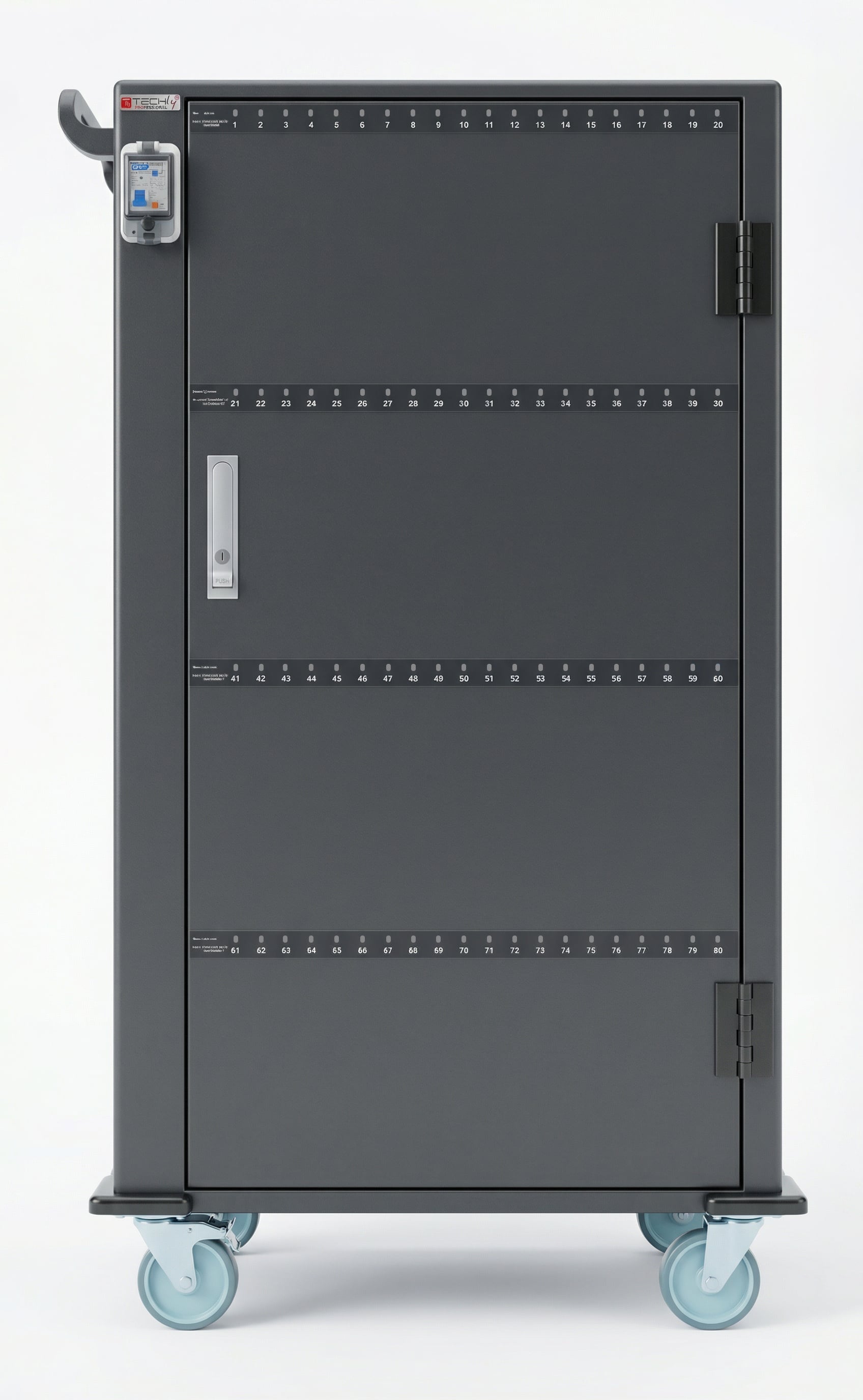 Carrello Stazione di Ricarica 80 USB Notebook o Smartphone Nero - Techly Professional I-CABINET-80DUTY