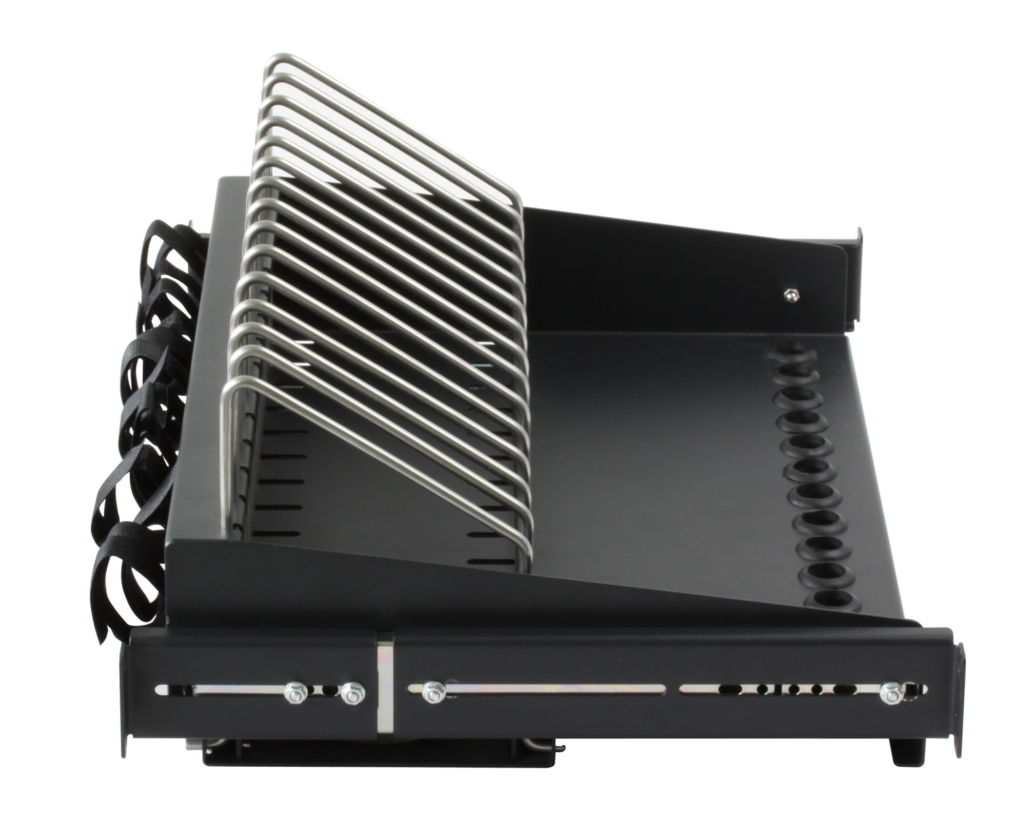 Mensola Estraibile 14 Alloggiamenti di Ricarica per Smartphone Tablet - Techly Professional I-CABINET-TRAY14BK