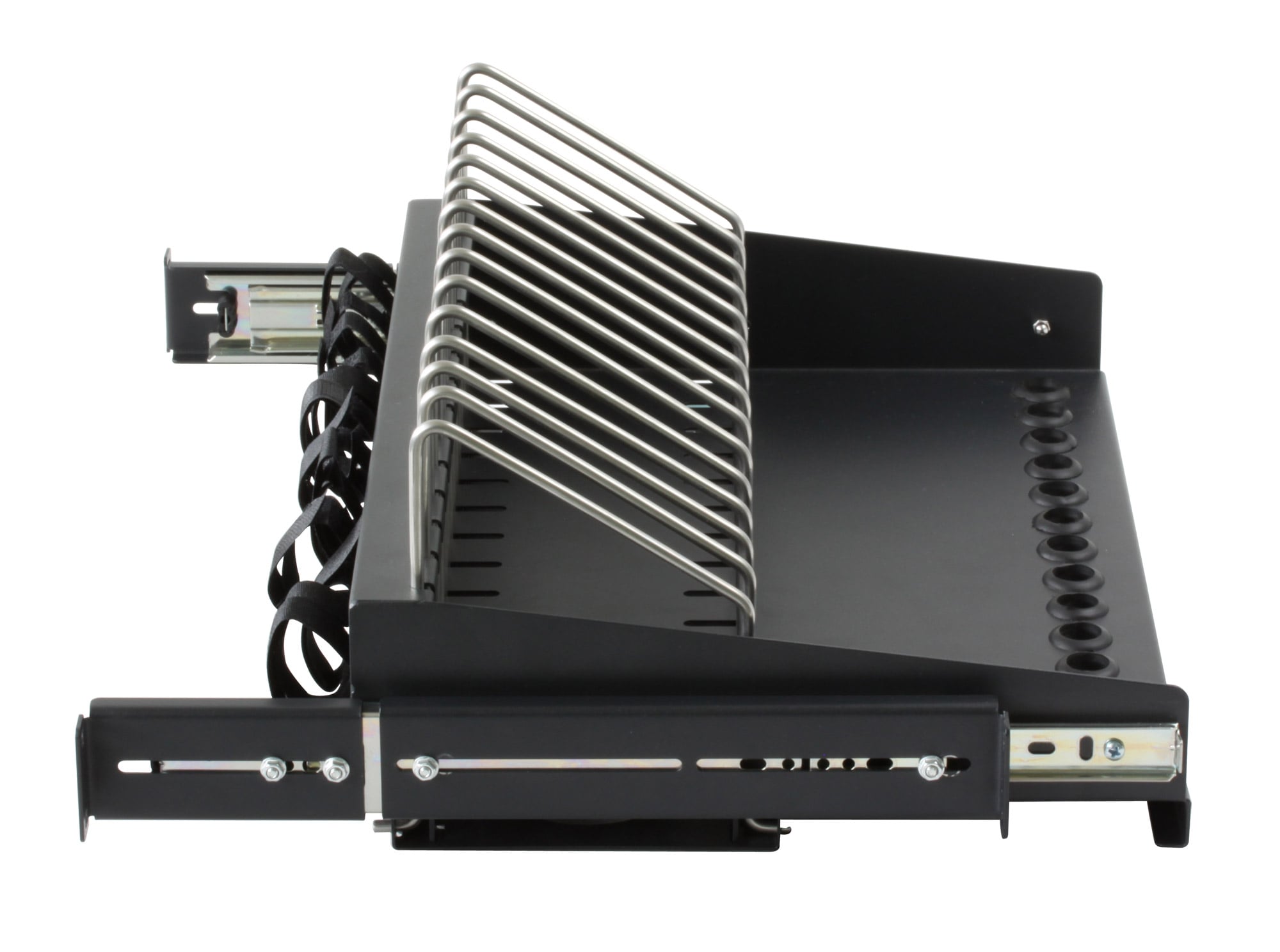 Mensola Estraibile 14 Alloggiamenti di Ricarica per Smartphone Tablet - Techly Professional I-CABINET-TRAY14BK