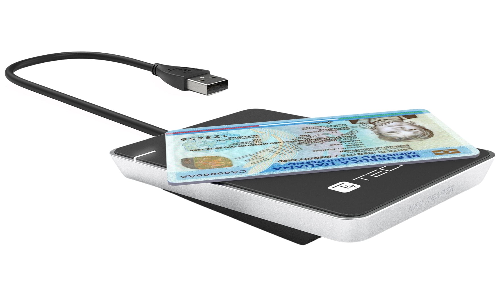 Reader Contactless Card Reader RFID NFC for CIE and Health Card - Techly I-CARD CAM-CIE