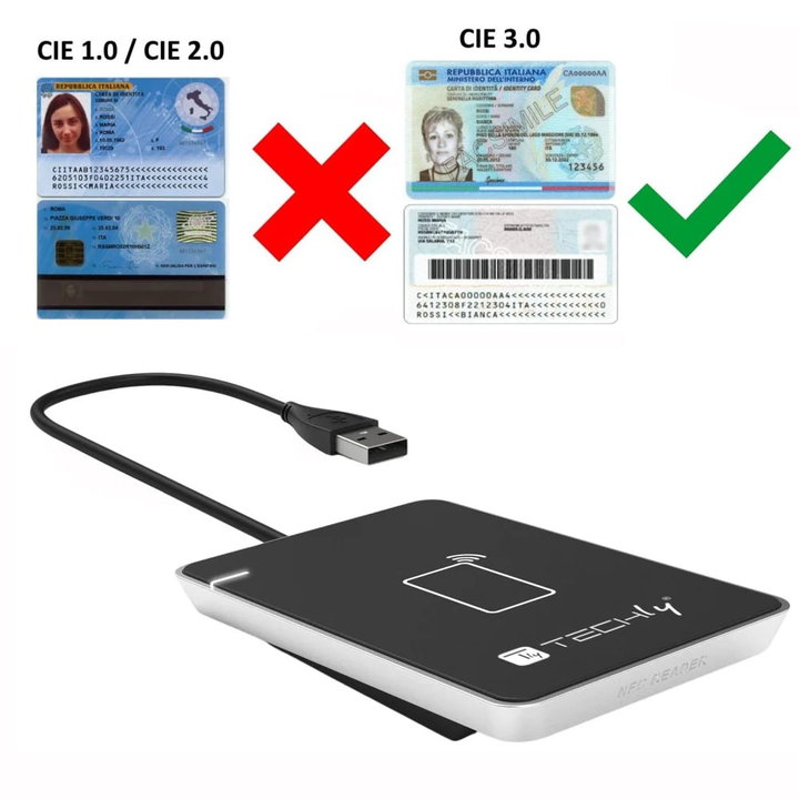 Lettore contactless RFID NFC per CIE e Tessera Sanitaria - Techly I-CARD CAM-CIE