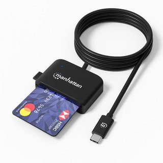 USB-C Smart Card Reader with MicroSD Slot - Manhattan I-CARD CAM-USB2MHC