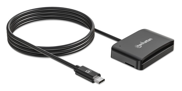 USB-C Smart Card Reader with MicroSD Slot - Manhattan I-CARD CAM-USB2MHC