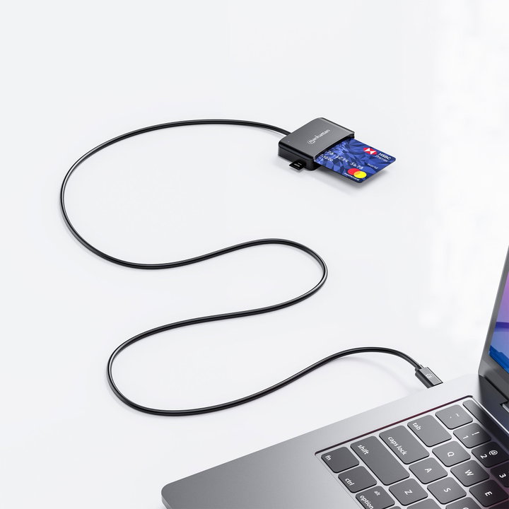 USB-C Smart Card Reader with MicroSD Slot - Manhattan I-CARD CAM-USB2MHC