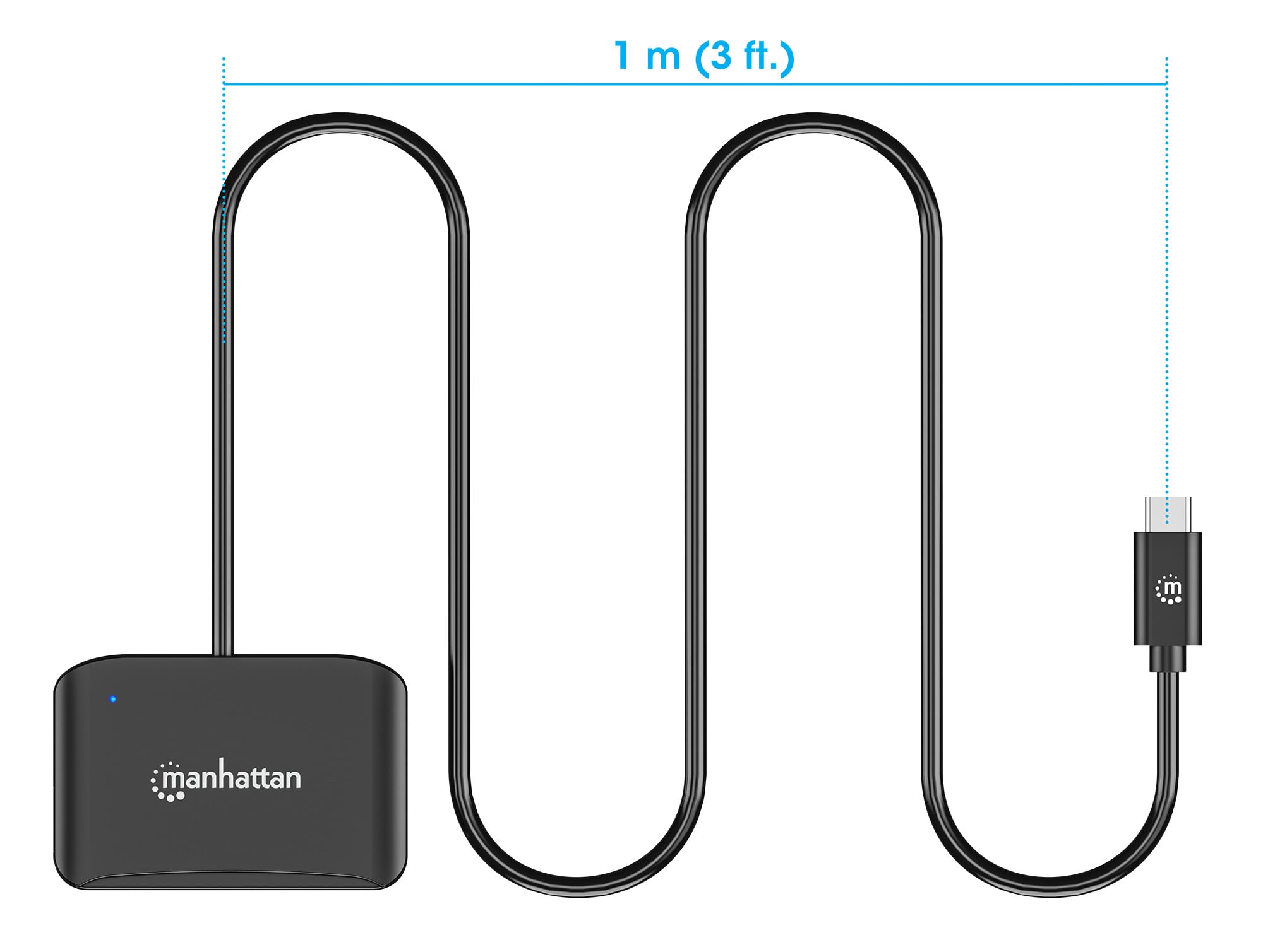 USB-C Smart Card Reader with MicroSD Slot - Manhattan I-CARD CAM-USB2MHC