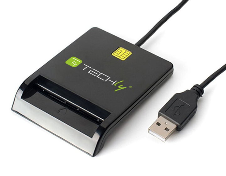 External USB Smart Card Reader Black - Techly I-CARD CAM-USB2TY2