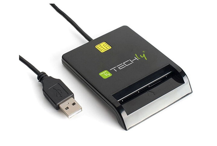 External USB Smart Card Reader Black - Techly I-CARD CAM-USB2TY2