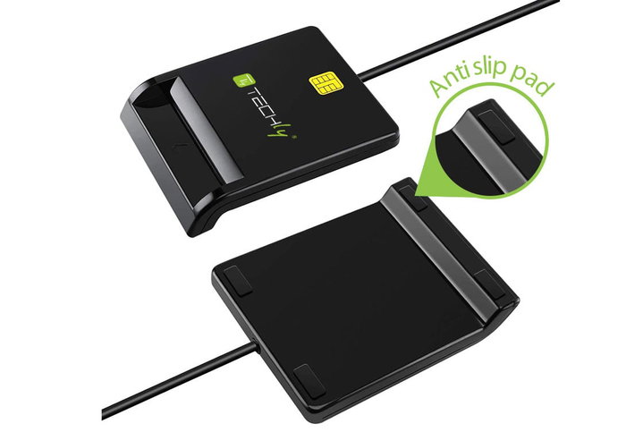 External USB Smart Card Reader Black - Techly I-CARD CAM-USB2TY2