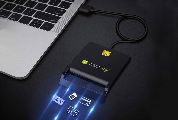 External USB Smart Card Reader Black - Techly I-CARD CAM-USB2TY2
