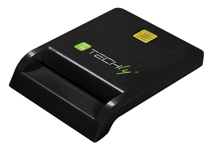Lettore/Scrittore Smart Card USB-C Compatto Nero - Techly I-CARD CAM-USB2TYC