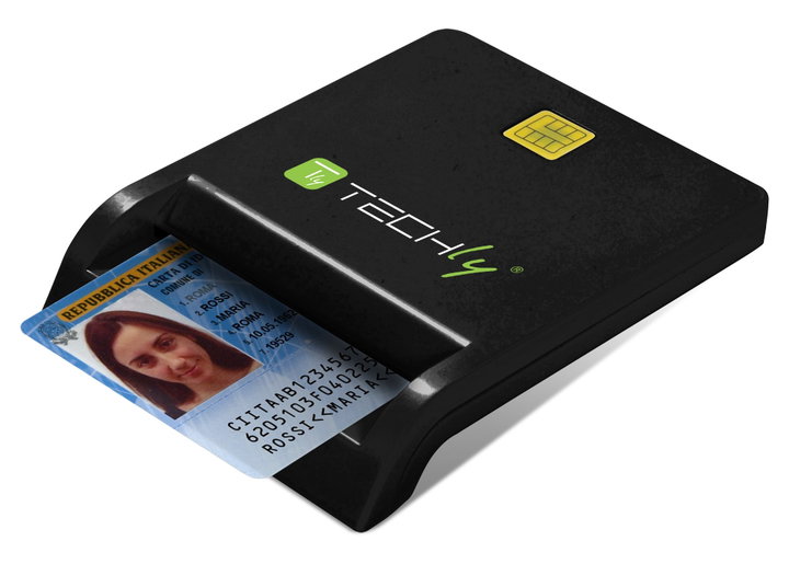 Lettore/Scrittore Smart Card USB-C Compatto Nero - Techly I-CARD CAM-USB2TYC