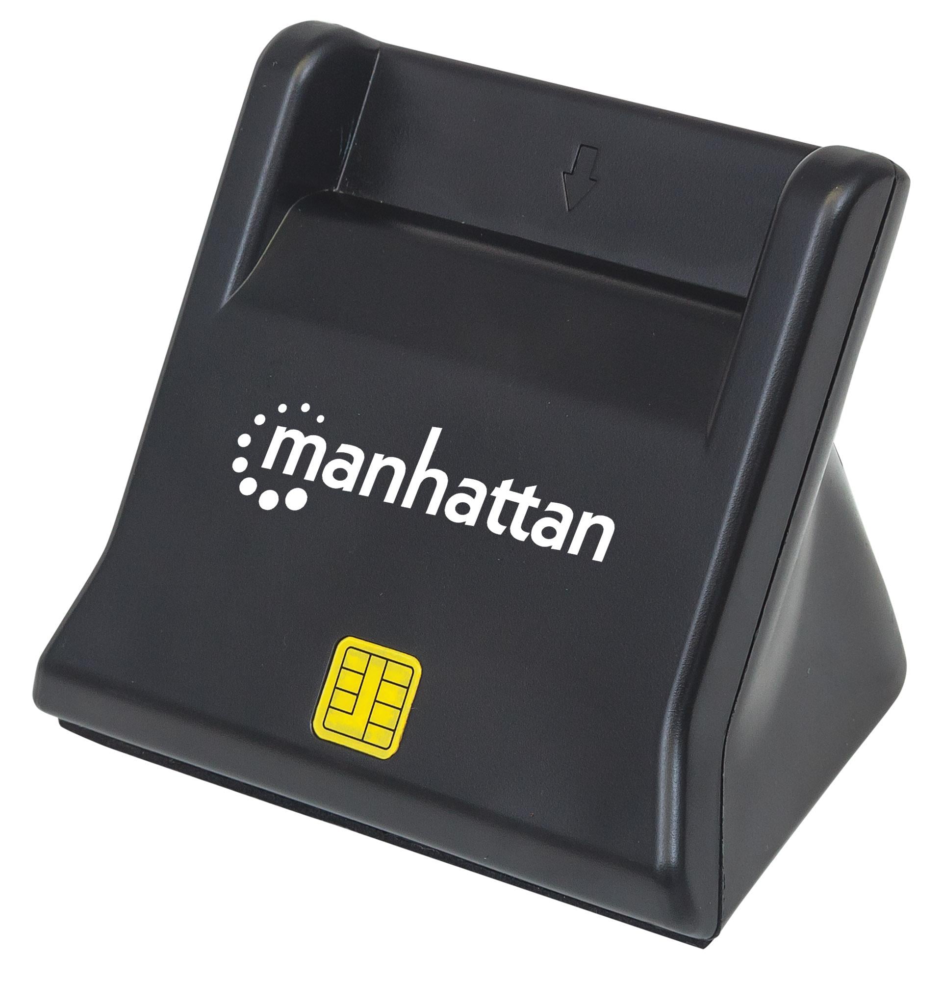 Desktop Smart SIM Card Reader Black - Manhattan I-CARD CAM-USB3