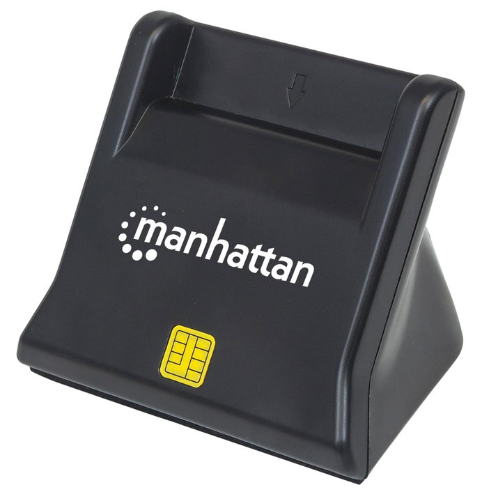 Lettore di smart card/SIM USB desktop nero - Manhattan I-CARD CAM-USB3
