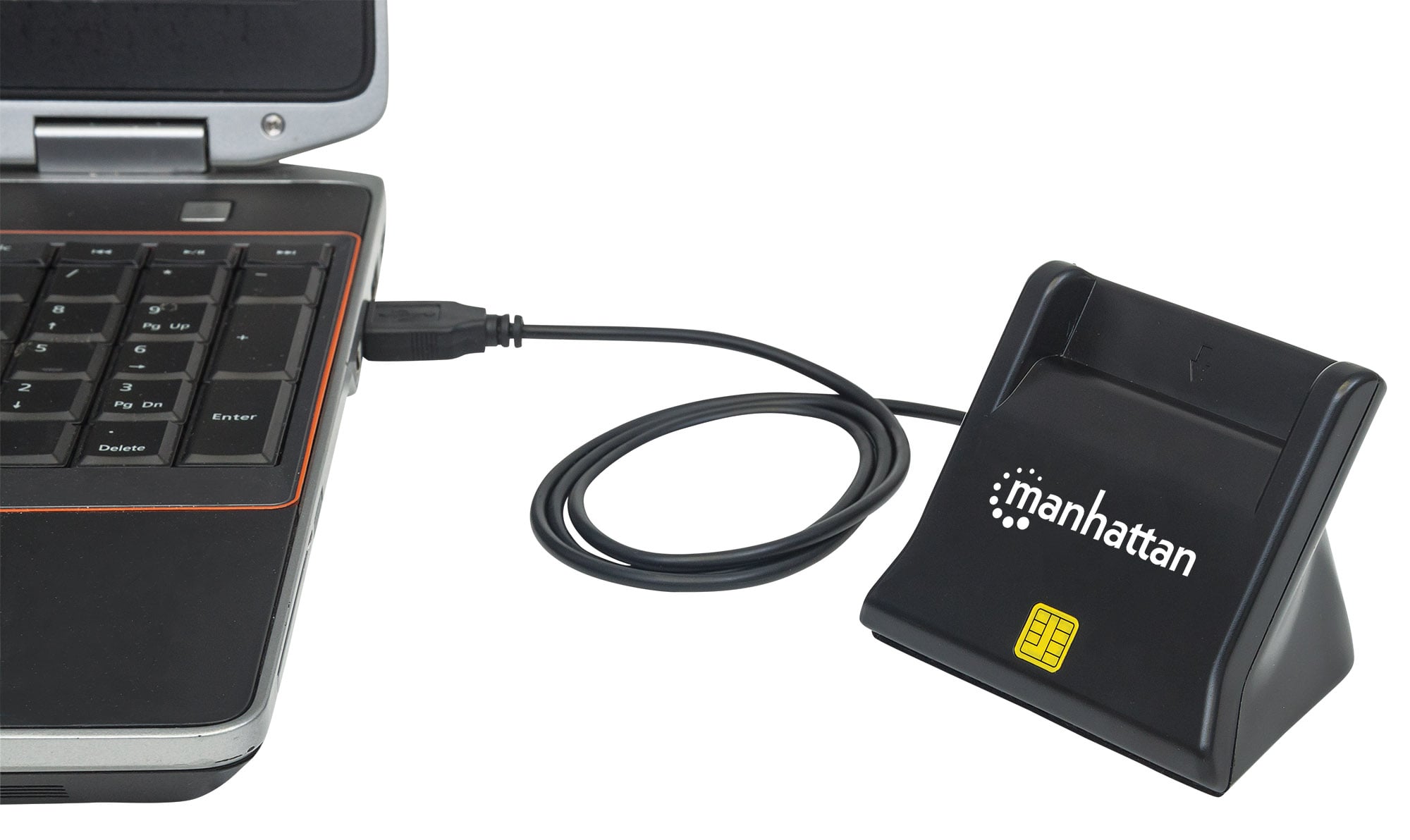 Desktop Smart SIM Card Reader Black - Manhattan I-CARD CAM-USB3