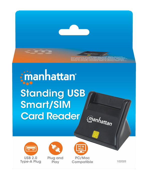 Lettore di smart card/SIM USB desktop nero - Manhattan I-CARD CAM-USB3