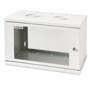 Wall Mount Rack Cabinet 19\" 6 units depth 320 Gray Assembled - Intellinet I-CASE 06-G-E