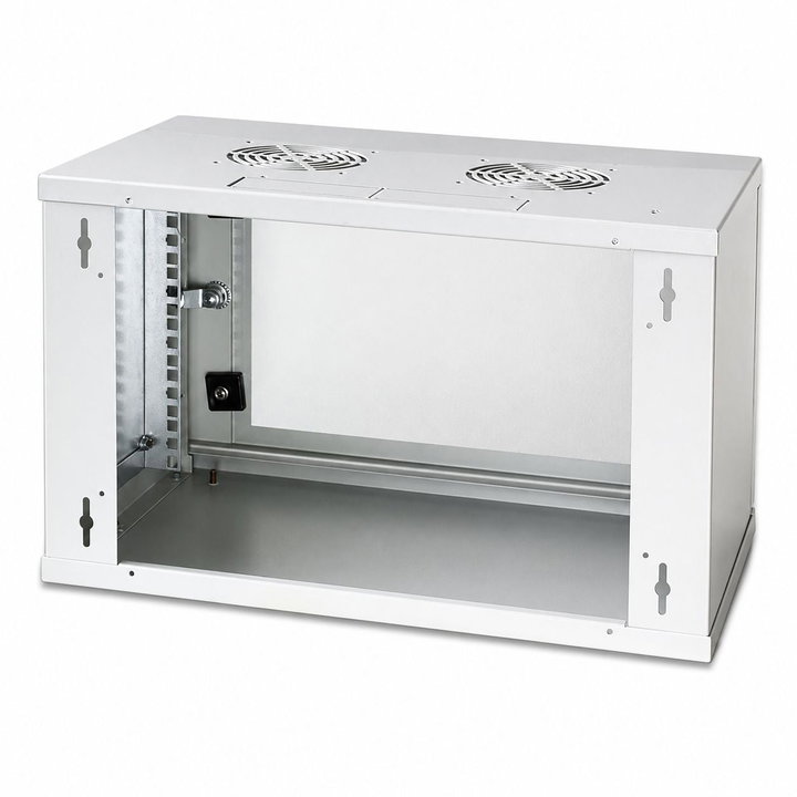 Armadio Rack 19" a muro 6 unità prof. 320 Grigio Assemblato - Intellinet I-CASE 06-G-E
