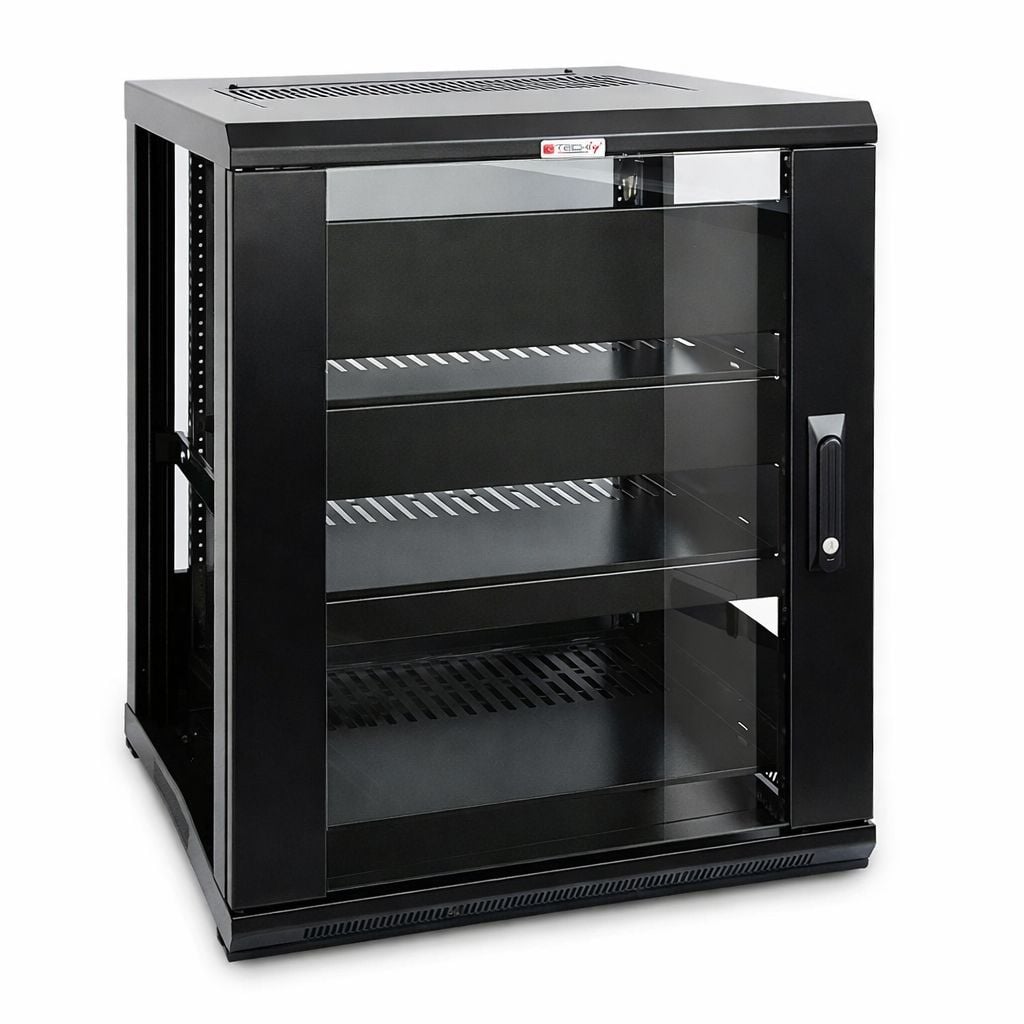 Armadio Rack 19" 600x600 15U per Audio Video Nero - Techly Professional I-CASE AV-2115BKTY