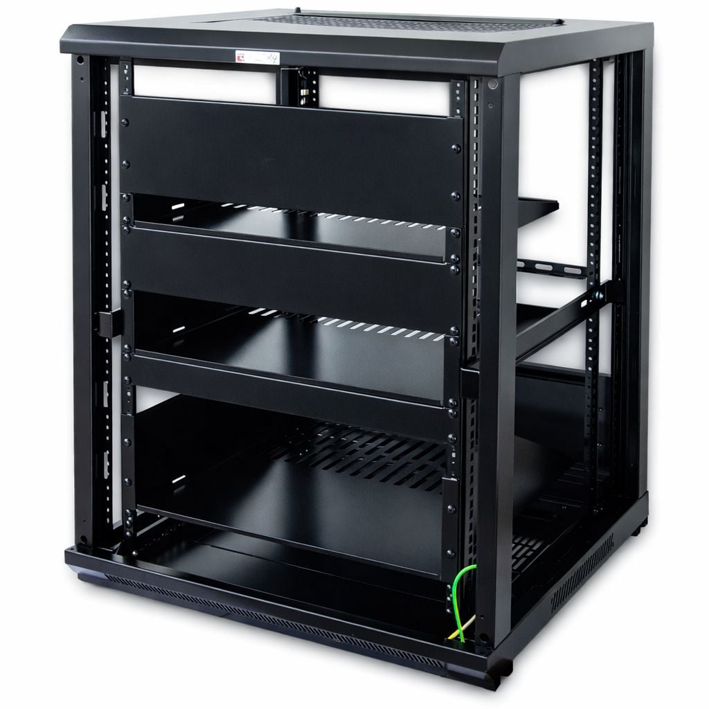 Armadio Rack 19" 600x600 15U per Audio Video Nero - Techly Professional I-CASE AV-2115BKTY