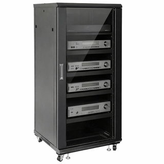 Rack Cabinet 19" 600x600 27U for Audio Video Black - Techly Professional I-CASE AV-2127BKTY