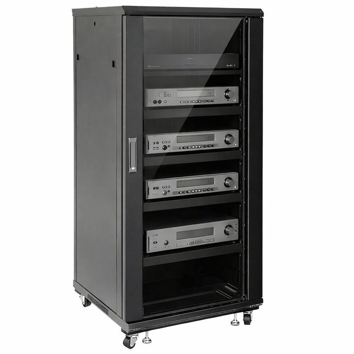 Armadio Rack 19" 600x600 27U per Audio Video Nero - Techly Professional I-CASE AV-2127BKTY