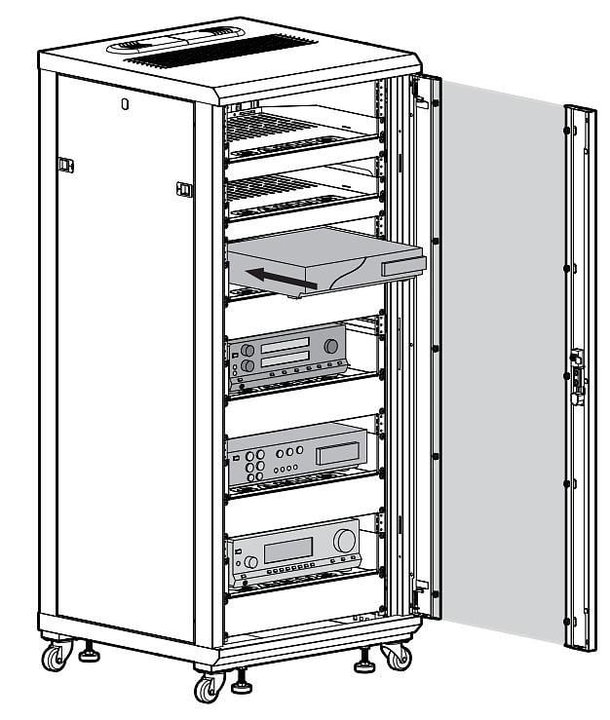 Armadio Rack 19" 600x600 27U per Audio Video Nero - Techly Professional I-CASE AV-2127BKTY