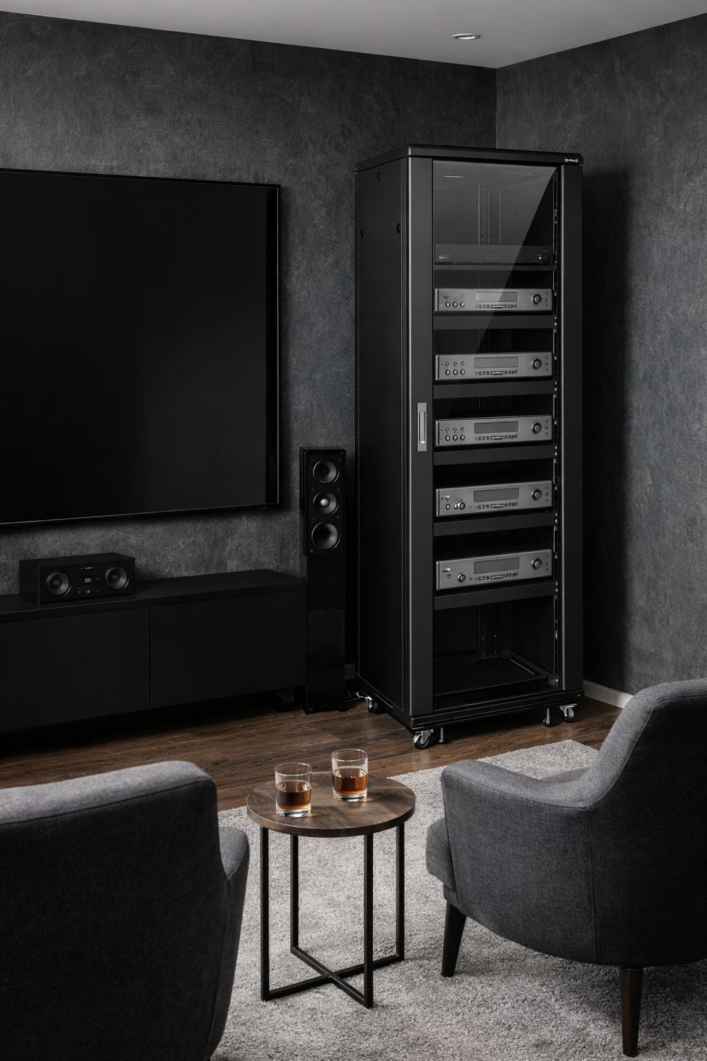 Armadio Rack 19'' 600x600 44U per Audio Video Nero - Techly Professional I-CASE AV-2144BKTY