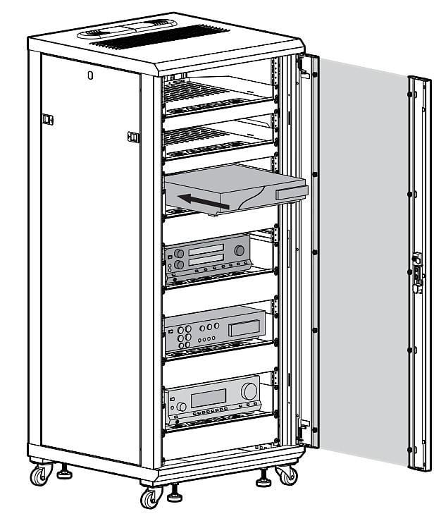 Armadio Rack 19'' 600x600 44U per Audio Video Nero - Techly Professional I-CASE AV-2144BKTY