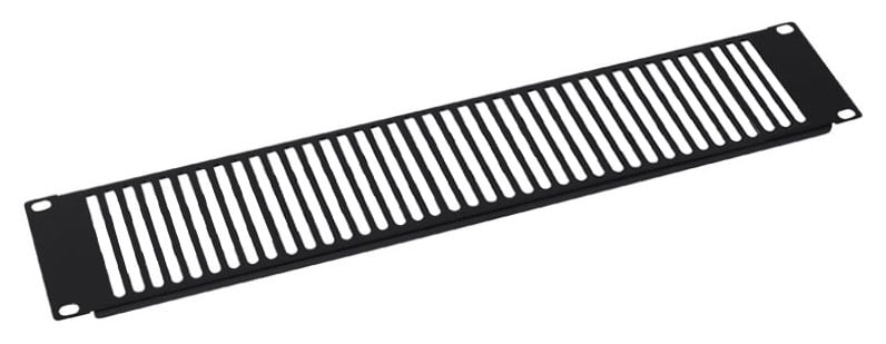Vented Closing Panel 2U Black for Audio Video Rack - Techly Professional I-CASE AV-ABLANV2